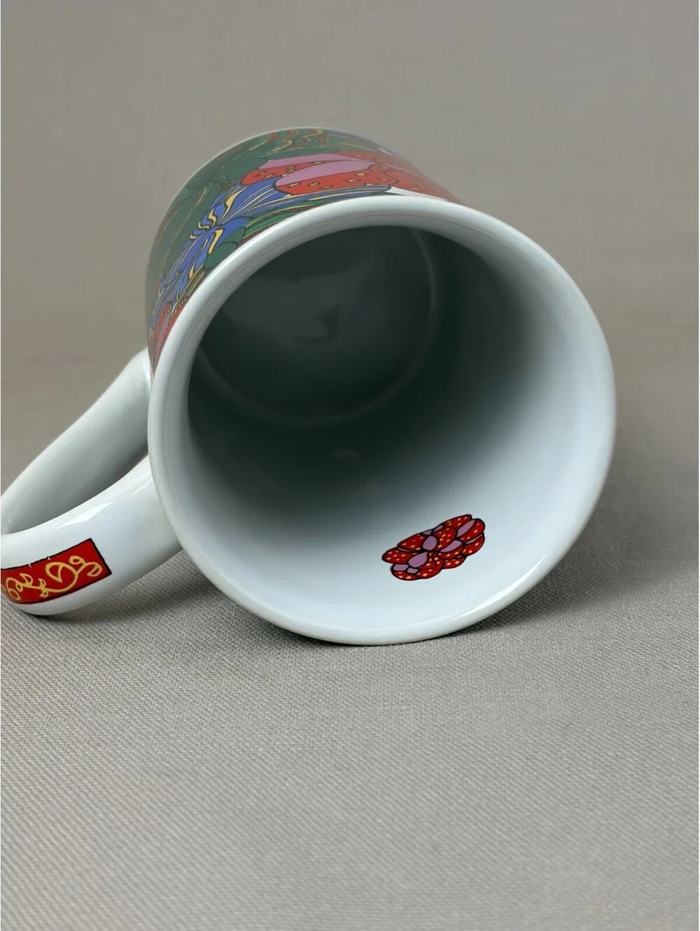 Vintage Psychedelic Floral Coffee Mug Mod Pop Art Colorful Ceramic Tea Cup 10oz
